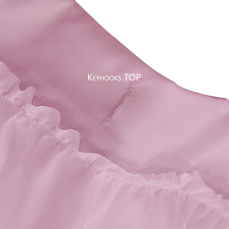 WestWeir Pink Ruffle Shower Curtain - Farmhouse Ruffled Fabric for Bathroom 72 inches x 72 inch - Image 5